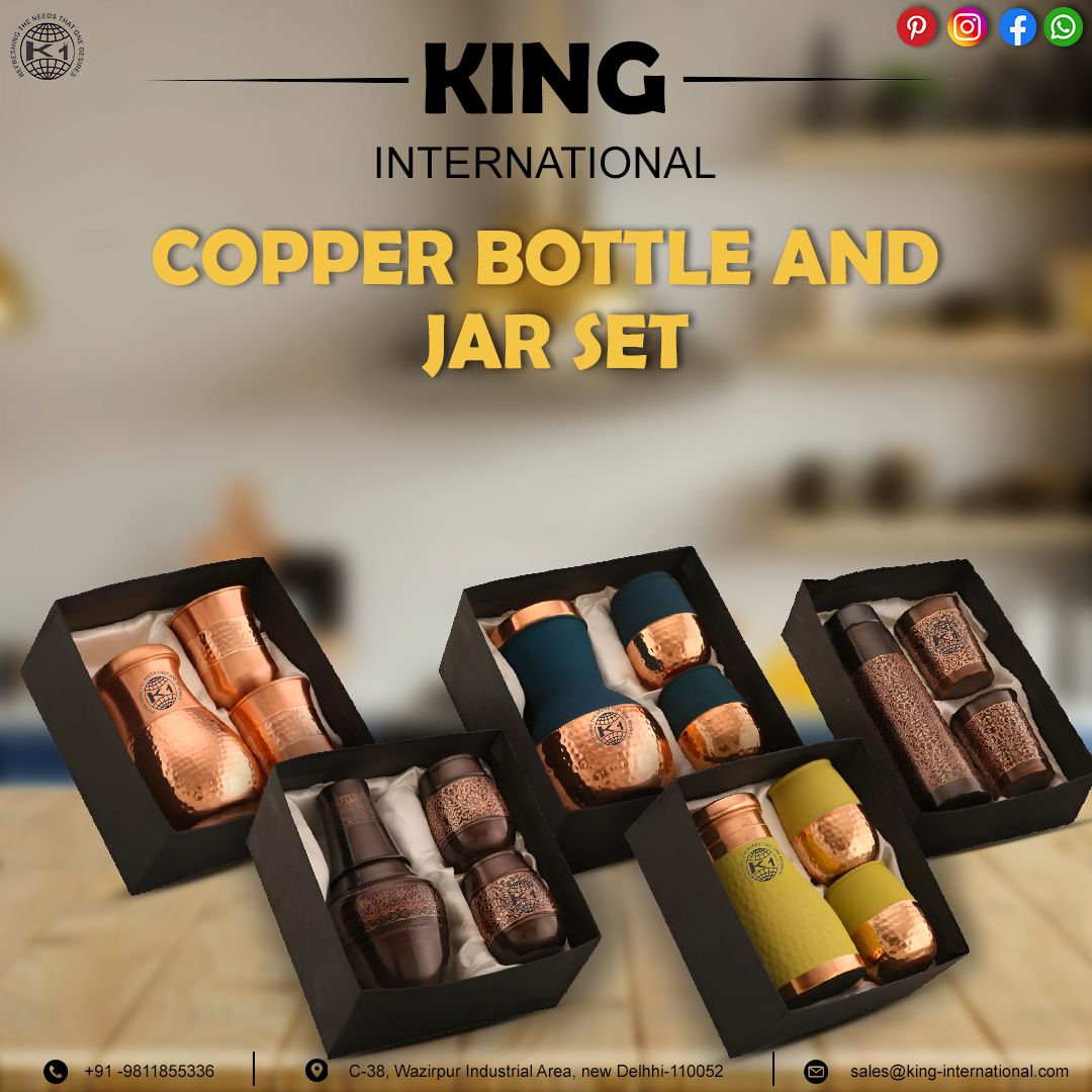 Copper Bottle and Jar Set